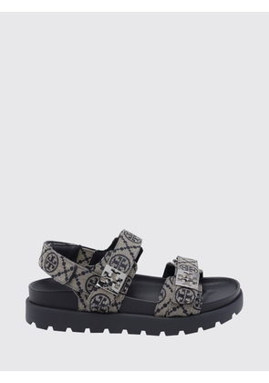 TORY BURCH Mellow Double T Jacquard Canvas Platform Sandals