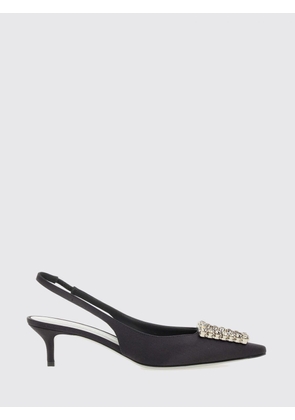ROBERTO FESTA Futura Bicolour Satin Slingback Court Shoes with Jewel Buckle and Low Heel