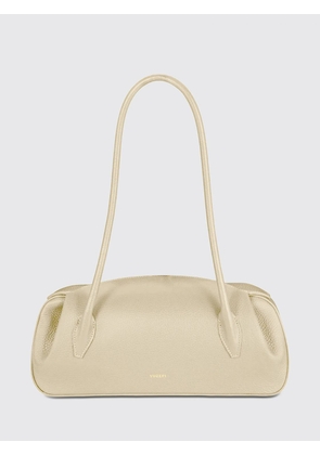 YUZEFI Oyster Shoulder Bag in Ivory Hammered Leather with Double Handle