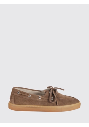 COPENHAGEN Bicolour Leather and Canvas Boat Shoes