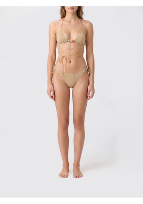 OSÉREE Low-Waisted Triangle Bikini in Lurex with Beaded Embroidery