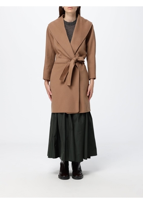 'S Max Mara Belted Virgin Wool Robe Coat with Shawl Collar