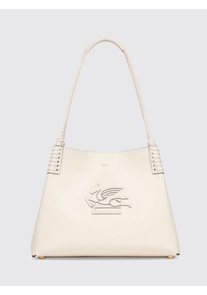 ETRO Libra Calfskin Shoulder Bag with Woven Handle and Logo