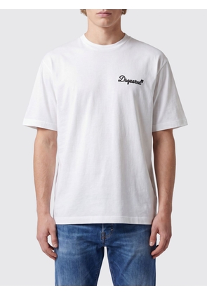 DSQUARED2 Crewneck Cotton T-shirt with Contrasting Front Logo Print