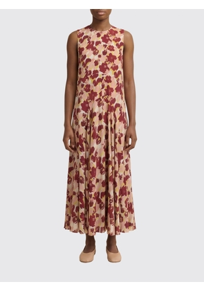 MARNI A-Line Midi Dress in Silk with Floral Print and Off-the-Shoulder Design