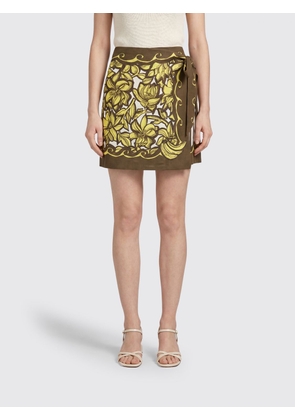 Alemais Floral Print Hemp Wrap Mini Skirt