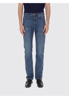 VERSACE Slim Fit Five-Pocket Cotton Denim Jeans with Logo
