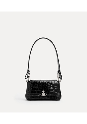 Vivienne Westwood Hazel Small Handbag Emboss Croc Leather Black