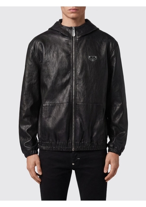 PHILIPP PLEIN Smooth Calfskin Leather Hooded Jacket