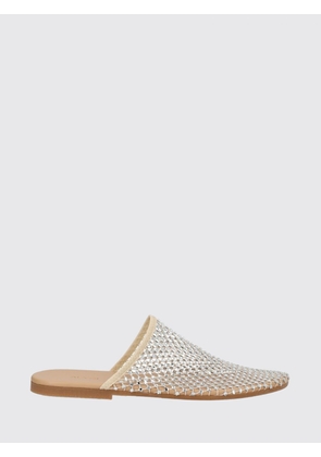 ALYSI Perforated Nylon Mules with Rhinestones
