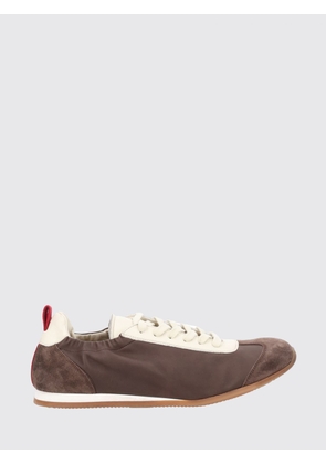 UMA WANG Low-Top Trainers in Leather and Nylon with Elasticated Ankle