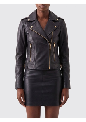 Michael Kors Slim Fit Studded Lamb Leather Biker Jacket
