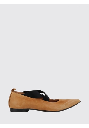 UMA WANG Mary Jane Ballet Flats in Aged Leather with Almond Toe