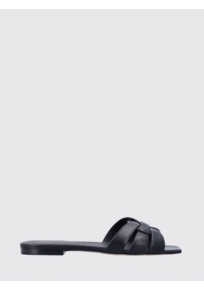 SAINT LAURENT Tribute Leather Mules with a Square Toe and Low Heel