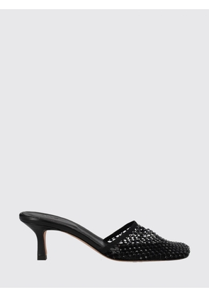 ALYSI Mesh Mules with Square Toe and Rhinestone Embellishment on the Mid-Heel