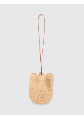 RUSLAN BAGINSKIY The HatBag Crochet Raffia Mini Bucket Bag with Embroidered Logo