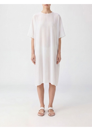 THE ROW Midi Cotton Tunic with Dropped Shoulders and Crew Neck