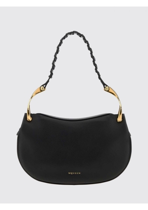 McQueen Wishbone Calfskin Shoulder Bag with Woven Handle