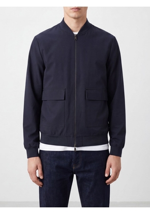 DUNO Wool-Blend Bomber Jacket with Bomber Collar and Patch Pockets