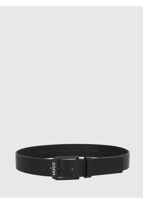 HUGO Smooth Leather Belt with Printed Lettering Logo