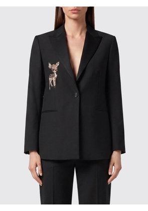 PHILIPP PLEIN Fairy Single-Breasted Cropped Wool-Blend Blazer with Rhinestone Application