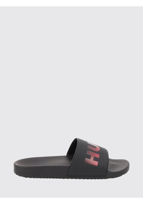 HUGO Rubber Pool Slides with Contrasting Printed Logo