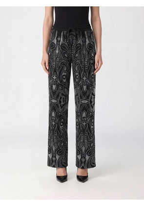 PHILIPP PLEIN Gothic Wide-Leg Cotton-Blend Trousers with Rhinestone Logo