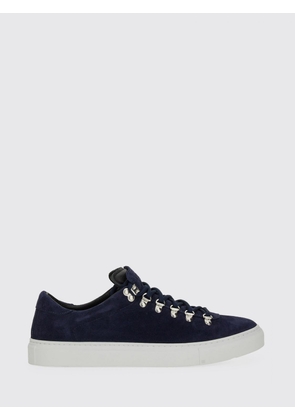 DIEMME Low-Top Sneakers in Blue Suede with Contrasting Rubber Sole