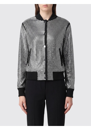 PHILIPP PLEIN Nylon Bomber Jacket with Stretch Collar and Rhinestone Application