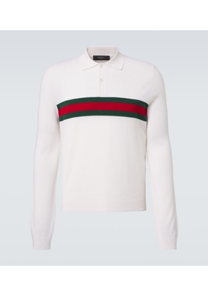 Gucci Web Stripe cashmere polo shirt