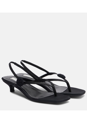 Toteme Floral-applique suede slingback sandals