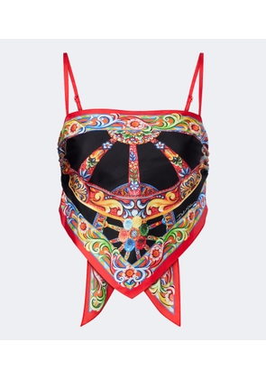Dolce&Gabbana Carretto silk twill cropped top