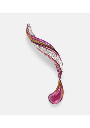 Kamyen Titanium brooch with gemstones