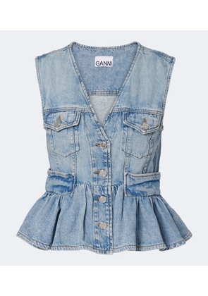 Ganni Peplum denim top