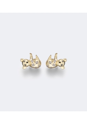 Yvonne Leon Koala 9kt gold earrings with diamonds