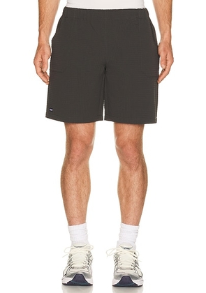 Metalwood Studio Seersucker Spa Short in Black - Black. Size S (also in XL/1X).