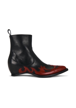 Maison Margiela Heel-Less Western Flames Boots H45 in Black & Red - Black. Size 45 (also in 43, 44).