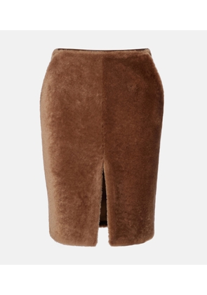 Saint Laurent Shearling pencil skirt