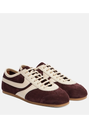 Dries Van Noten Leather-trimmed suede sneakers