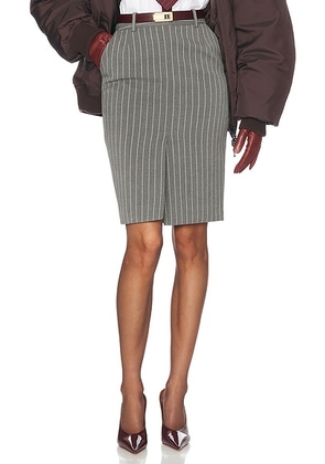 Helsa Pinstripe Pencil Skirt in Grey & White Stripe - Grey. Size S (also in ).