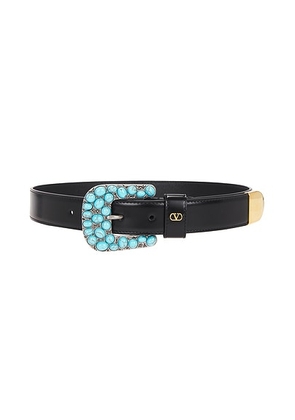 Valentino Garavani V Logo Signature 30 Belt in Nero - Black. Size 90 (also in 65, 70, 75, 85).