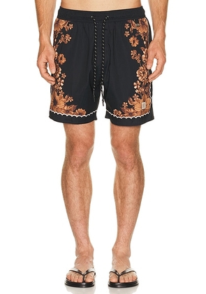 Agua Bendita Joe Trunks in Black - Black. Size 32 (also in 30, 34, 36, 38).