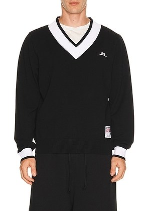 J.Lindeberg 30Y Nikolas Knit Sweater in BLACK - Black. Size XL/1X (also in S, M, L).
