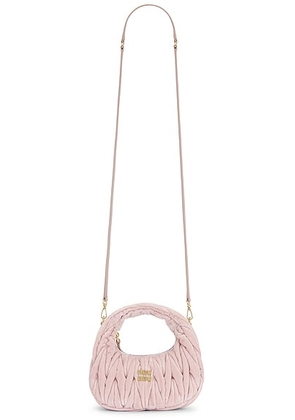 Miu Miu Wander Hobo Bag in Alabastro - Pink. Size all.