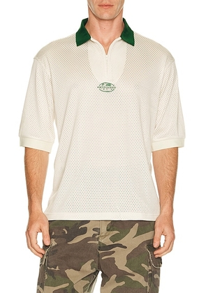 Metalwood Studio Quarter Zip Jersey Polo in Natural - Cream. Size S (also in M, L, XL/1X).
