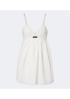 Miu Miu Embroidered cotton and linen-blend minidress