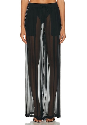 Dolce & Gabbana Sheer Wide Leg Pant in Black - Black. Size 36 (also in ).