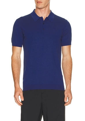 J.Lindeberg Ridge Knitted Polo in ESTATE BLUE - Blue. Size L (also in S, M, XL/1X).