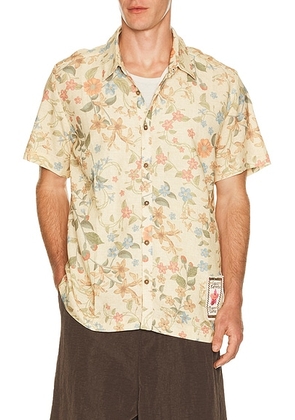 Agua Bendita Jack Shirt in Cream - Cream. Size XL/1X (also in S, M, L).
