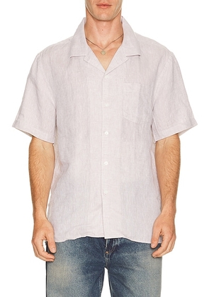 J.Lindeberg Elio Linen Shirt in MOONBEAM - Brown. Size S (also in M, L, XL/1X).